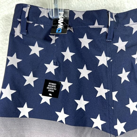Hawk NWT Mens 36 American Flag Hybrid Skate To Swim Shorts Skater Swimwear Beach - Picture 7 of 7